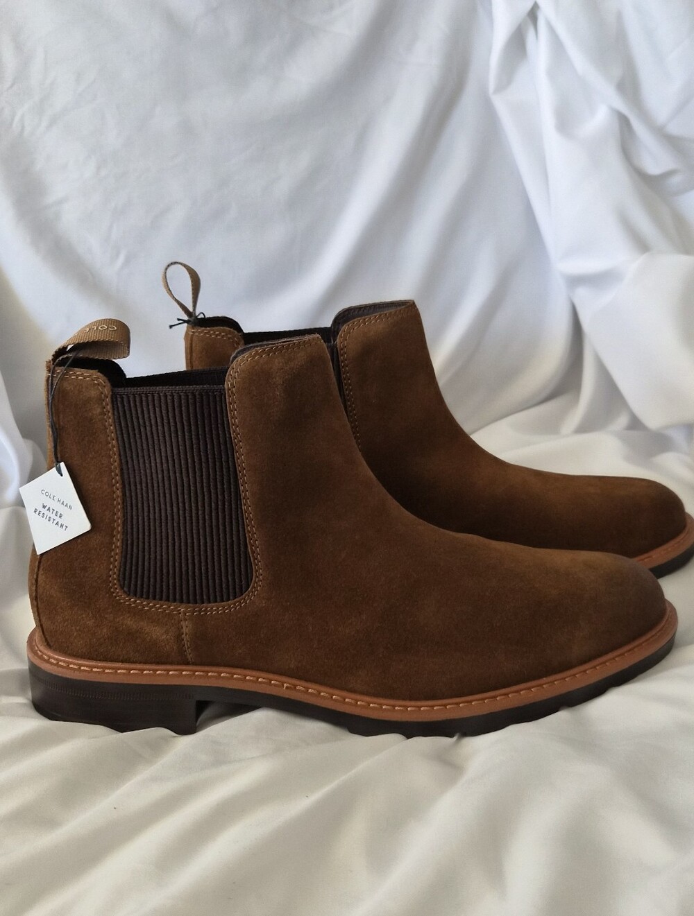 Cole Haan NWT Mens Chamberlin Grand Chelsea Brown Suede Boot Size 10
